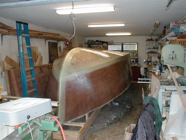 hull is glassed with epoxy and 12oz biaxial cloth

